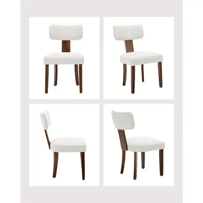 Lot de 2 chaises de salle à manger avec cadre en bois massif et revêtement en cuir, capacité de poids de 120 kg, facile à nettoyer pour la salle à manger