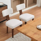 Lot de 2 chaises de salle à manger avec cadre en bois massif et revêtement en cuir, capacité de poids de 120 kg, facile à nettoyer pour la salle à manger