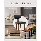 Lot de 2 chaises de salle à manger avec cadre en bois massif et revêtement en cuir, capacité de poids de 120 kg, facile à nettoyer pour la salle à manger