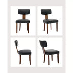 Lot de 2 chaises de salle à manger avec cadre en bois massif et revêtement en cuir, capacité de poids de 120 kg, facile à nettoyer pour la salle à manger