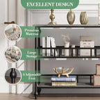 Console industrielle 43" à 3 niveaux, table d'entrée étroite et table de canapé avec étagères, design peu encombrant pour couloir, salon, petits espaces