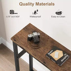 Table console Slim 5.9, table console étroite à 2 niveaux avec étagère réglable, design peu encombrant pour le salon, l'entrée, le couloir et le foyer