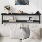 Table console Slim 5.9, table console étroite à 2 niveaux avec étagère réglable, design peu encombrant pour le salon, l'entrée, le couloir et le foyer