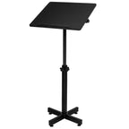 VINGLI Classic Lectern Podium Stand, Height Adjustable Mobile Podium, Multi-Purpose Tabletop for Speech, Lecture, Laptop Desk with Edge Stopper, Black