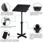 VINGLI Pupitre classique, support de podium, podium mobile réglable en hauteur, plateau de table polyvalent pour discours, conférences, bureau pour ordinateur portable avec butée de bord, noir