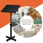 VINGLI Pupitre classique, support de podium, podium mobile réglable en hauteur, plateau de table polyvalent pour discours, conférences, bureau pour ordinateur portable avec butée de bord, noir