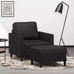 vidaXL Fauteuil d'appoint avec repose-pieds en similicuir - Noir