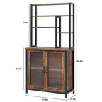 64,5 Meuble de rangement avec support micro-ondes à 5 niveaux Grand chariot de cuisine à étagères support de cafetière