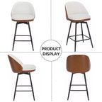TruAIR Lot de 2 tabourets de bar 26 po - Tabourets de comptoir pivotants modernes avec dossier et cuir synthétique pour îlot de cuisine
