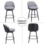 TruAIR Lot de 2 tabourets de bar 26 po - Tabourets de comptoir pivotants modernes avec dossier et cuir synthétique pour îlot de cuisine