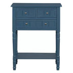 Bellemave Narrow Console Table, Slim Sofa Table with Three Storage Drawers and Bottom Shelf (Dark blue)