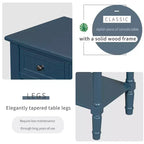 Bellemave Table Console Étroite, Table Basse Fine avec Trois Tiroirs de Rangement et Étagère Inférieure (Bleu foncé)