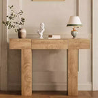 Table console de 120 cm avec tiroir, Table de canapé rectangulaire en bois derrière le canapé, Tables d'entrée industrielles de style ferme pour couloir