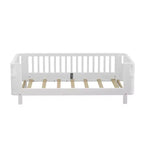 Lit plateforme double Whisen avec barrières pour filles et garçons, cadre en bois robuste