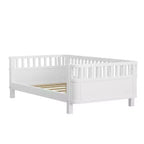 Lit plateforme double Whisen avec barrières pour filles et garçons, cadre en bois robuste