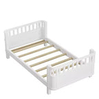 Lit plateforme double Whisen avec barrières pour filles et garçons, cadre en bois robuste