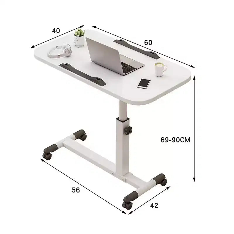 Table de lit réglable avec roulettes, bureau portable pliable pour ordinateur portable (hauteur réglable) pour bureau à domicile et poste de travail (1-pack)