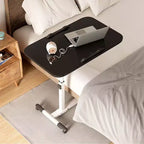 Table de lit réglable avec roulettes, bureau portable pliable pour ordinateur portable (hauteur réglable) pour bureau à domicile et poste de travail (1-pack)