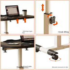 Table de lit réglable avec roulettes, bureau portable pliable pour ordinateur portable (hauteur réglable) pour bureau à domicile et poste de travail (1-pack)
