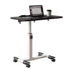 Adjustable Overbed Table with Wheels  Portable Foldable Laptop Desk (Height Adjustable) for Home Office & Workstation (1-Pack)