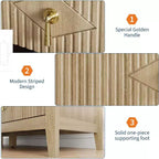 Commode cannelée à 6 tiroirs de 54 po – Armoire de rangement en bois moderne pour chambre et salon