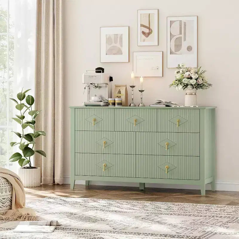 54 Fluted 7-Drawer Dresser - Modern Wood Storage Cabinet for Bedroom & Living Room
