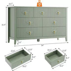 Commode à 7 tiroirs cannelés de 54 po – Armoire de rangement moderne en bois pour chambre et salon