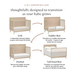 Lit de bébé convertible 4-en-1 Babyletto Palma Mid-Century avec kit de conversion pour lit de bambin