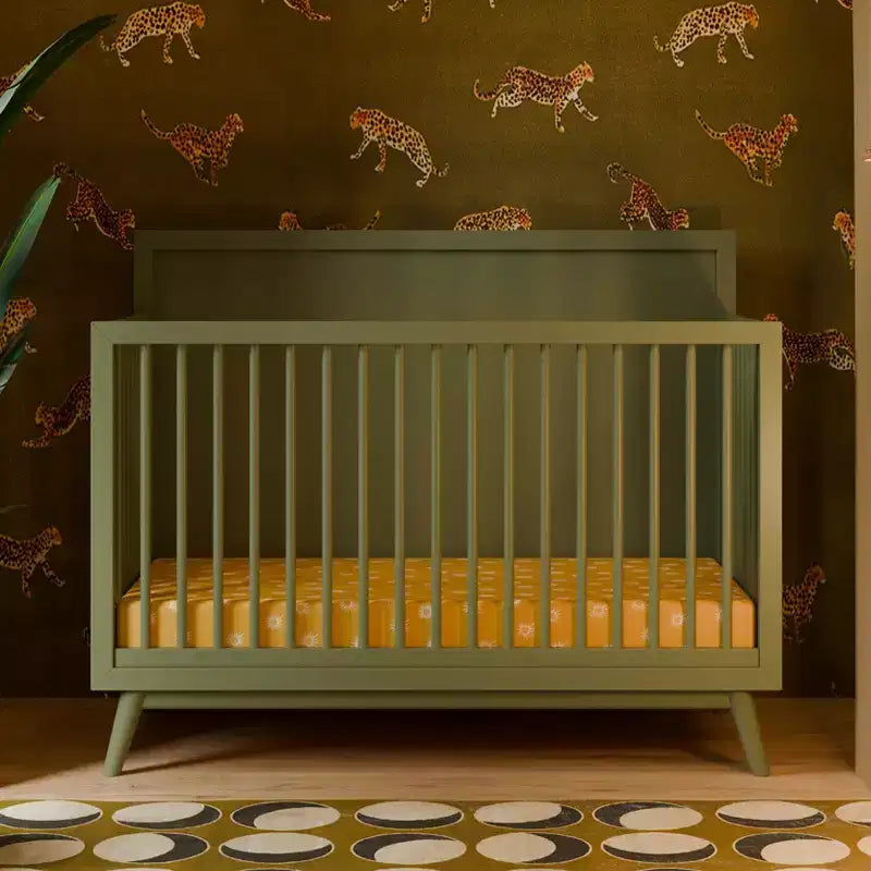 Lit de bébé convertible 4-en-1 Babyletto Palma Mid-Century avec kit de conversion pour lit de bambin