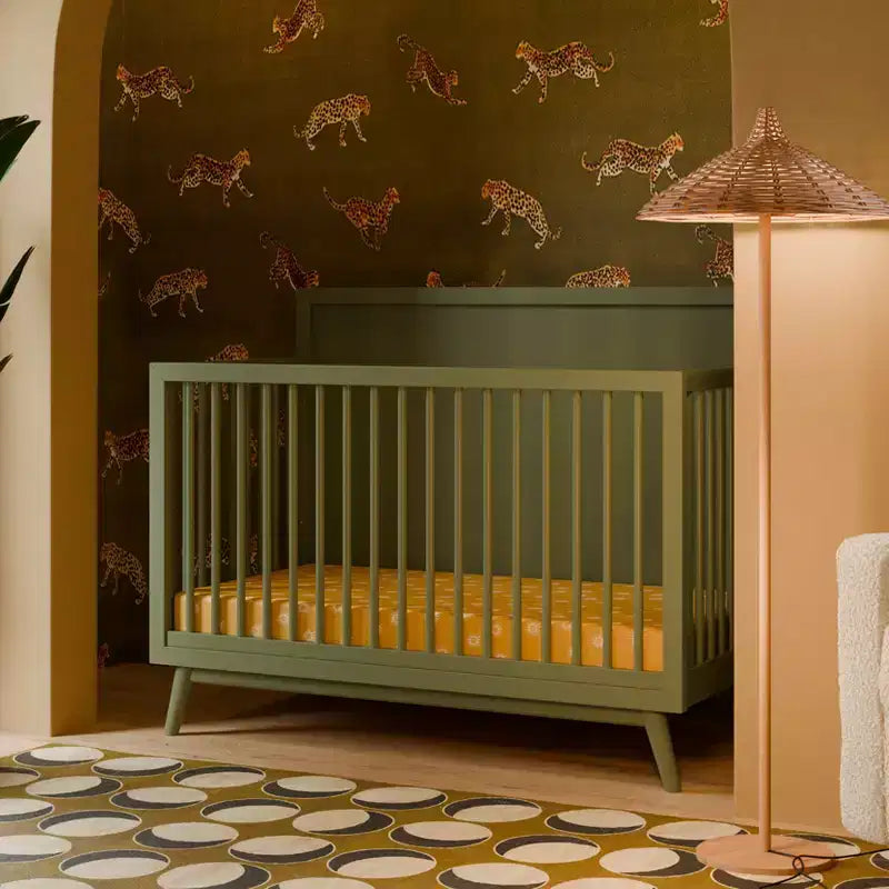 Lit de bébé convertible 4-en-1 Babyletto Palma Mid-Century avec kit de conversion pour lit de bambin