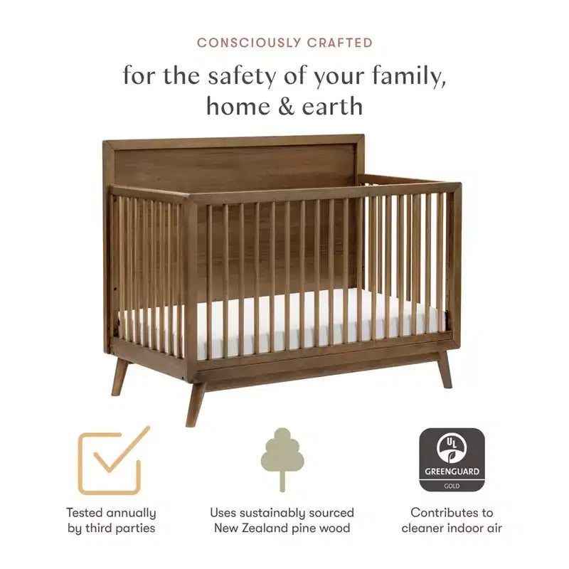Lit de bébé convertible 4-en-1 Babyletto Palma Mid-Century avec kit de conversion pour lit de bambin