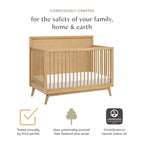 Lit de bébé convertible 4-en-1 Babyletto Palma Mid-Century avec kit de conversion pour lit de bambin