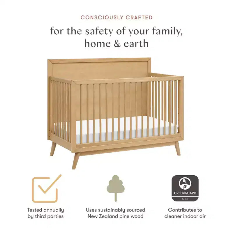 Lit de bébé convertible 4-en-1 Babyletto Palma Mid-Century avec kit de conversion pour lit de bambin