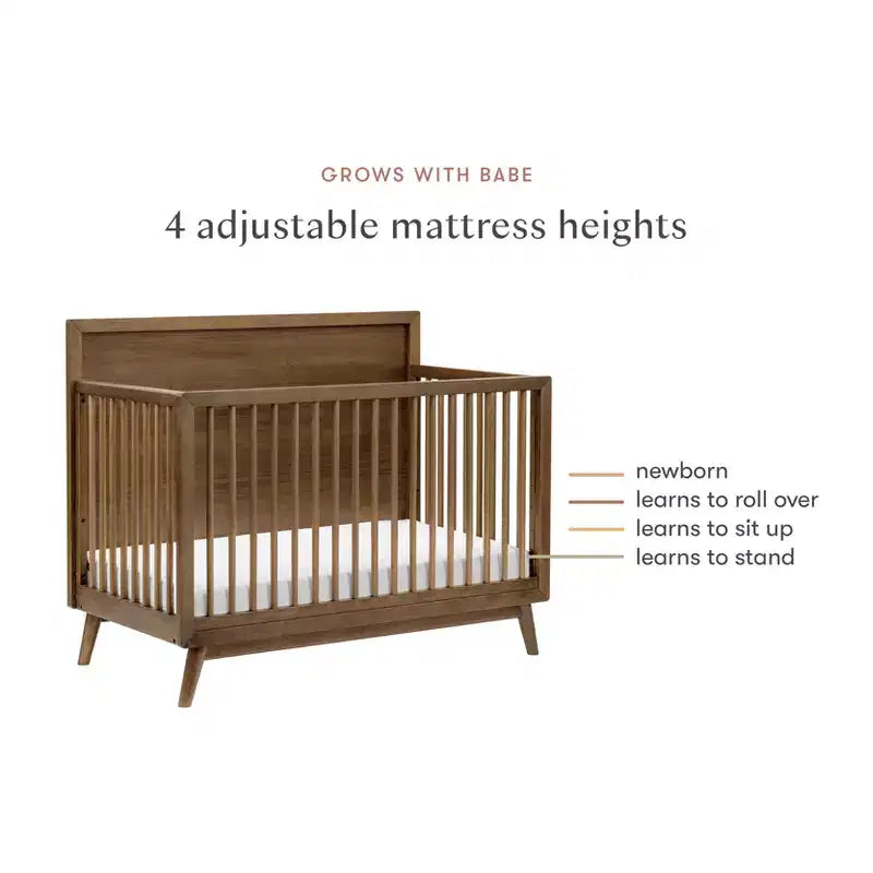 Lit de bébé convertible 4-en-1 Babyletto Palma Mid-Century avec kit de conversion pour lit de bambin