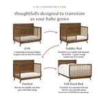 Lit de bébé convertible 4-en-1 Babyletto Palma Mid-Century avec kit de conversion pour lit de bambin