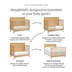 Lit de bébé convertible 4-en-1 Babyletto Palma Mid-Century avec kit de conversion pour lit de bambin