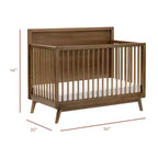 Lit de bébé convertible 4-en-1 Babyletto Palma Mid-Century avec kit de conversion pour lit de bambin