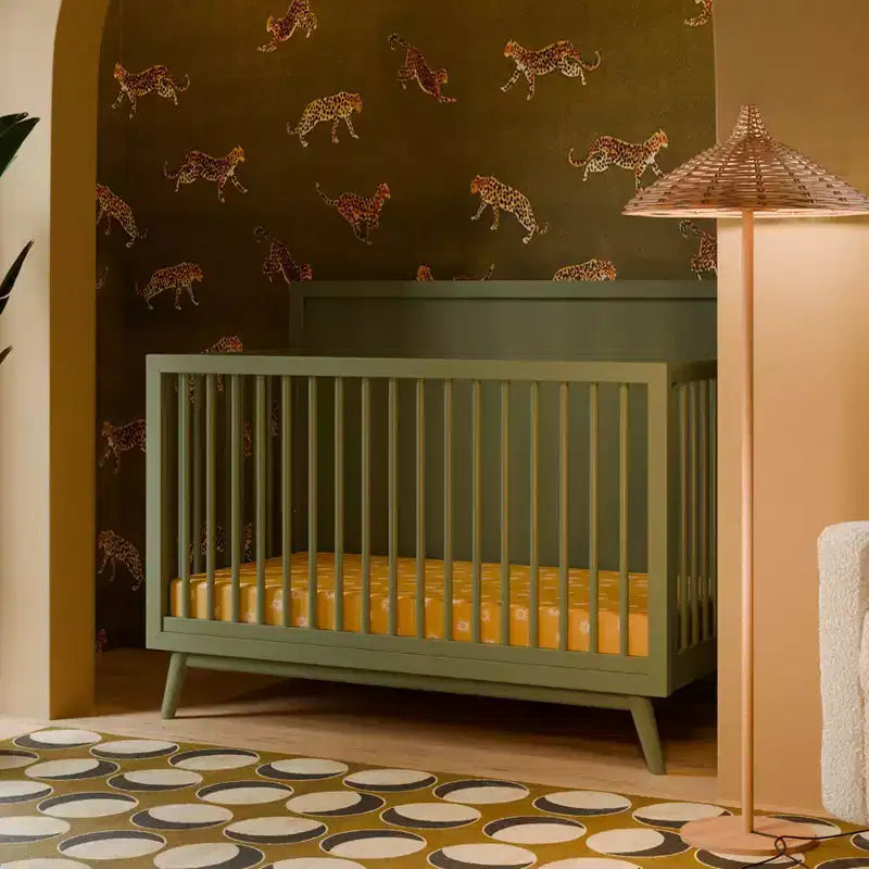 Lit de bébé convertible 4-en-1 Babyletto Palma Mid-Century avec kit de conversion pour lit de bambin