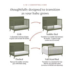 Lit de bébé convertible 4-en-1 Babyletto Palma Mid-Century avec kit de conversion pour lit de bambin