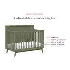 Lit de bébé convertible 4-en-1 Babyletto Palma Mid-Century avec kit de conversion pour lit de bambin