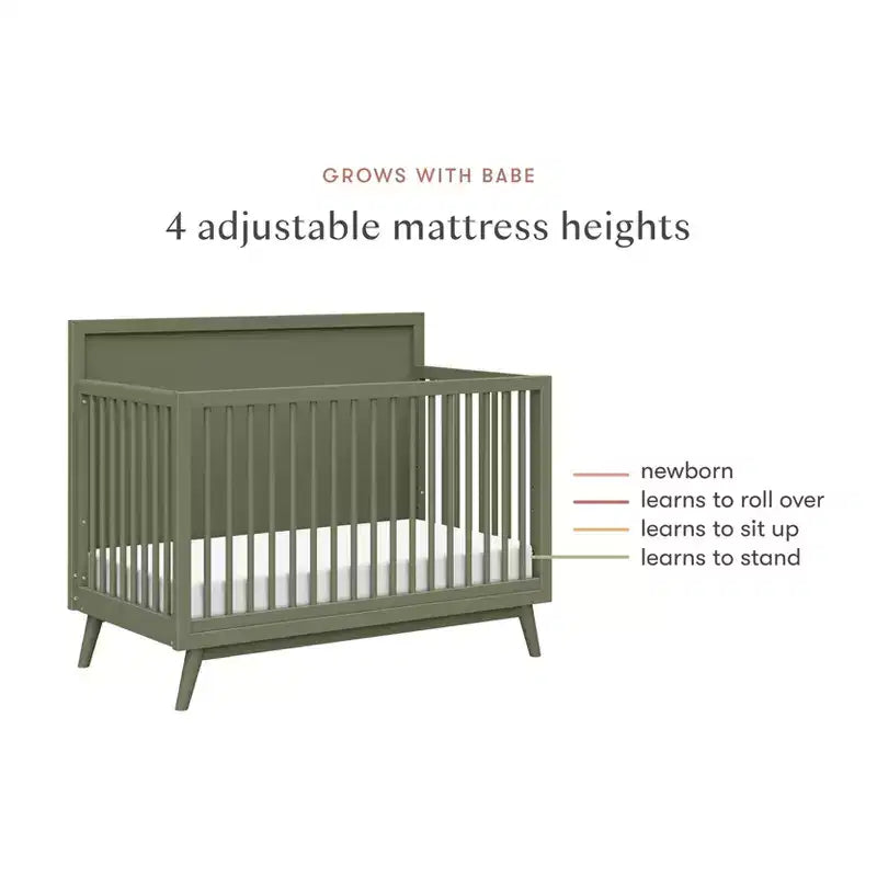 Lit de bébé convertible 4-en-1 Babyletto Palma Mid-Century avec kit de conversion pour lit de bambin