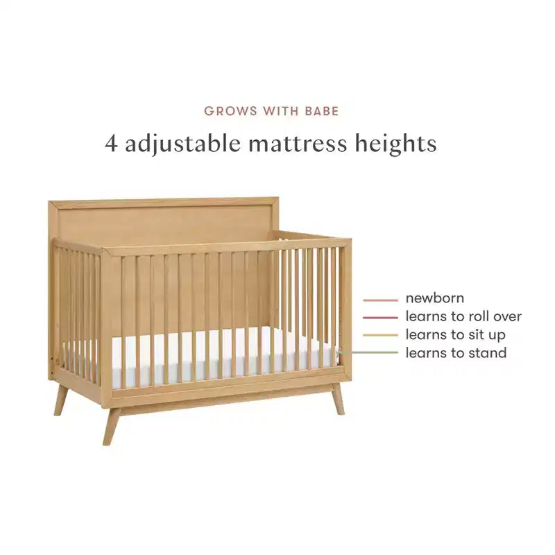 Lit de bébé convertible 4-en-1 Babyletto Palma Mid-Century avec kit de conversion pour lit de bambin