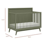 Lit de bébé convertible 4-en-1 Babyletto Palma Mid-Century avec kit de conversion pour lit de bambin
