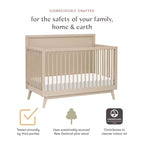 Lit de bébé convertible 4-en-1 Babyletto Palma Mid-Century avec kit de conversion pour lit de bambin