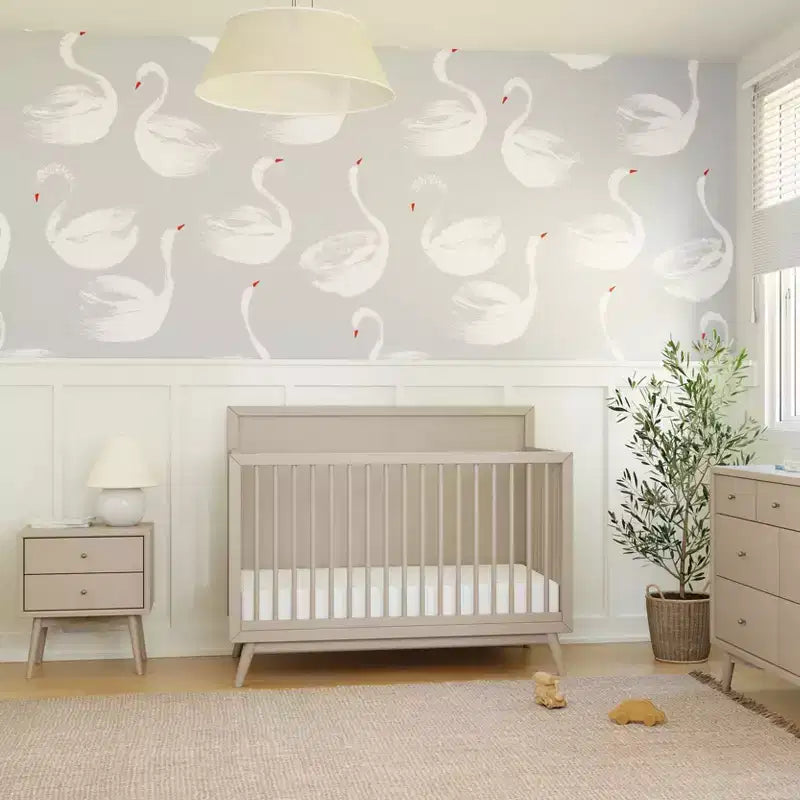 Lit de bébé convertible 4-en-1 Babyletto Palma Mid-Century avec kit de conversion pour lit de bambin