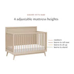 Lit de bébé convertible 4-en-1 Babyletto Palma Mid-Century avec kit de conversion pour lit de bambin