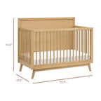 Lit de bébé convertible 4-en-1 Babyletto Palma Mid-Century avec kit de conversion pour lit de bambin