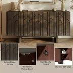 CLIHOME Buffet de rangement en bois moderne 4 portes autoportant, Meuble TV et Console