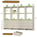 Système d'organisation de placard Besiost avec tiroirs en bois, armoire autoportante avec tringle à vêtements
