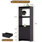 Système d'organisation de placard Besiost avec tiroirs en bois, armoire autoportante avec tringle à vêtements